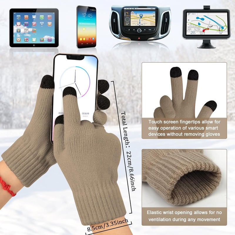 Darller Mens Winter Hats Scarf for Men with Touchscreen Gloves Warm Long Scaves and Skull Caps Beanie Hat Gloves Set - Image 4